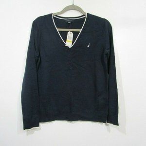 Nautica Mens Navy Seas V-Neck Sweater